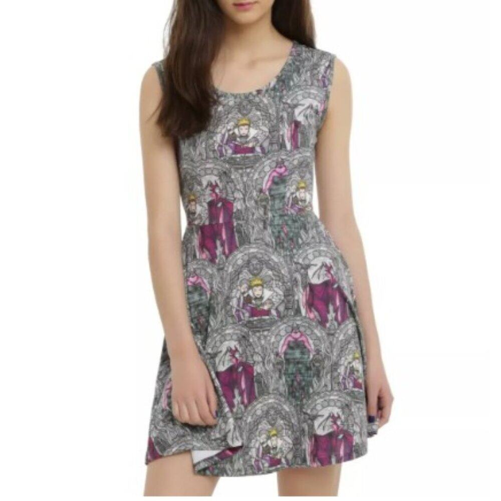 Hot Topic Disney Villains Stained Glass Dress Junior's size XL Tank Skater Style